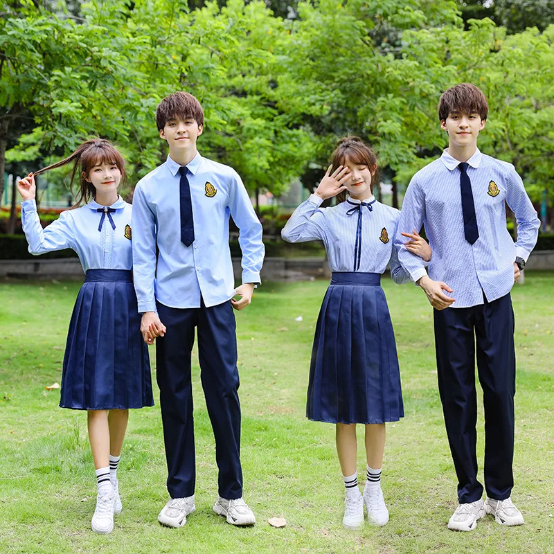 C042 Middle School Students Uniform Graduation Class Suit Jk Skirt Chorus Garden Service  Long Shirt College Style