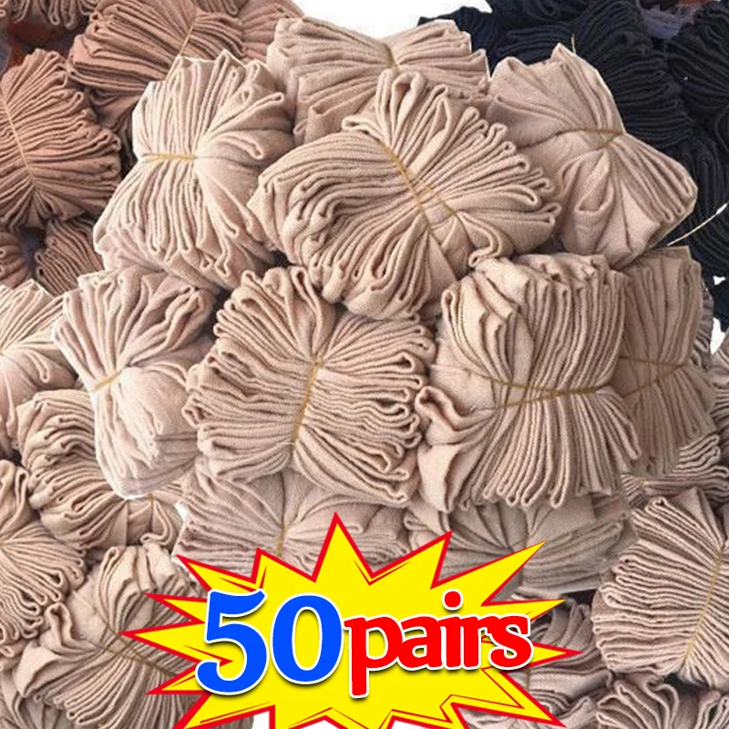 10-50 paia di calzini estivi colore della pelle trasparente ultrasottile donna calzini di seta di cristallo Nylon donna estate corta caviglia Meias