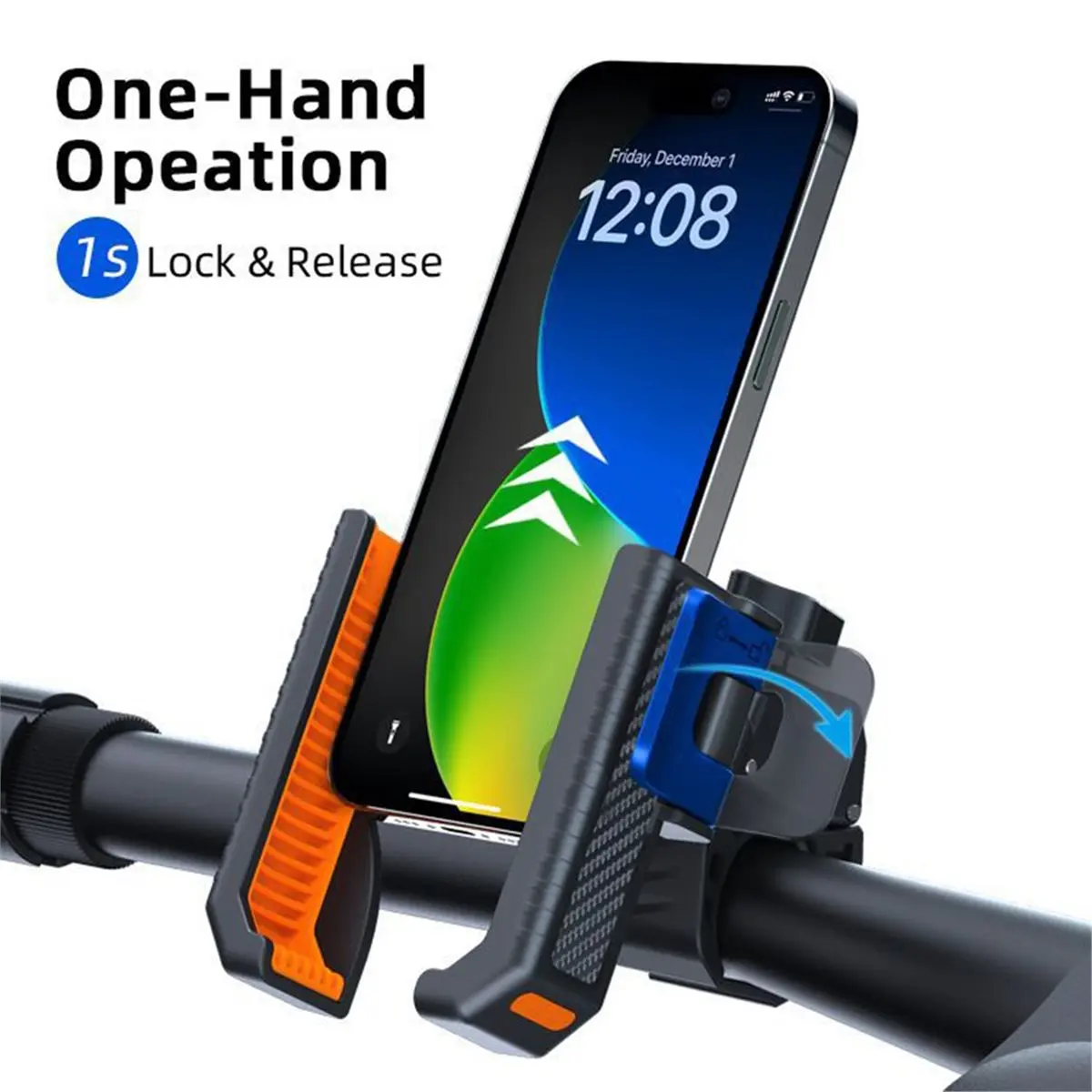 L77A For Electric Scooter, Motorcycle, Mountain Bike, Battery-Powered Vehicle, Shock-Resistant Phone Mount for Cycling