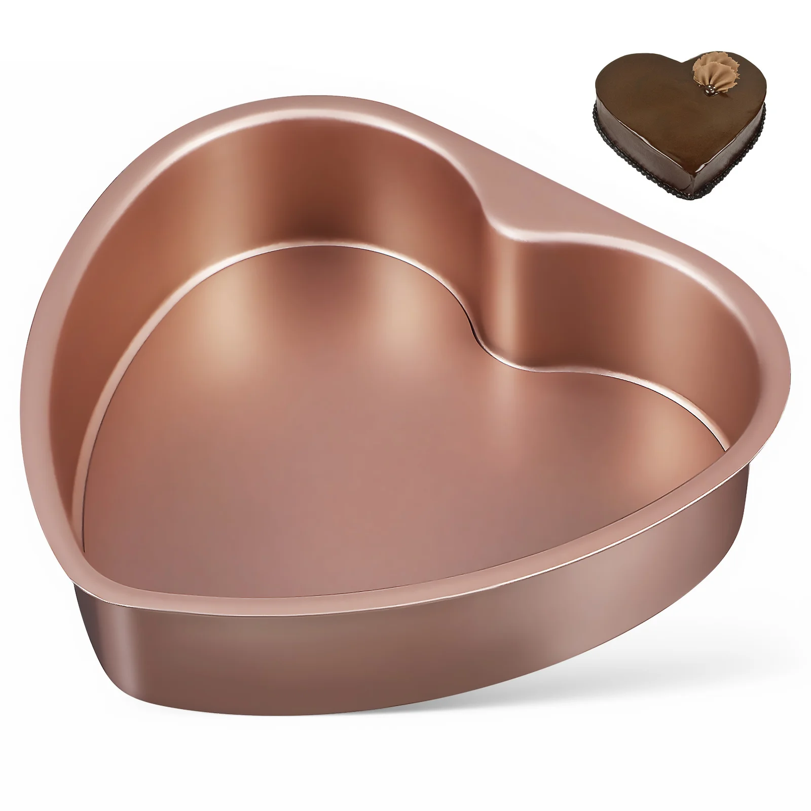 

8pcs Heart Cake Tin Set Aluminum Alloy Heart Shaped Cake Moulds Removable Base Baking Decorating Ideal for Family Gatherings