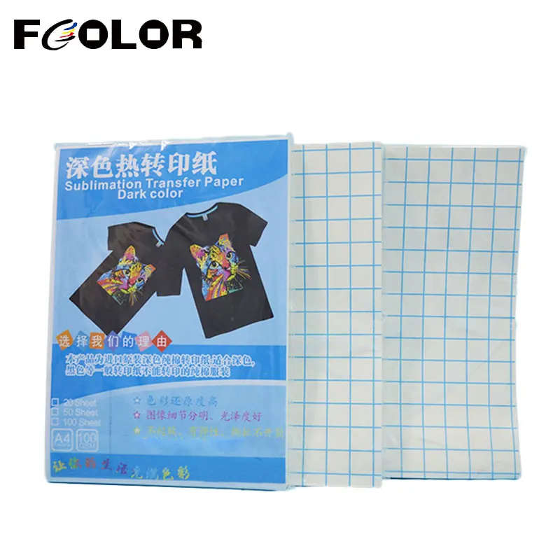 Fcolor-Papel de transferencia de calor A3 de secado rápido para impresora de inyección de tinta, Impresión de tela de algodón oscuro, camiseta negra, Sudadera con capucha, Impresión de chaqueta