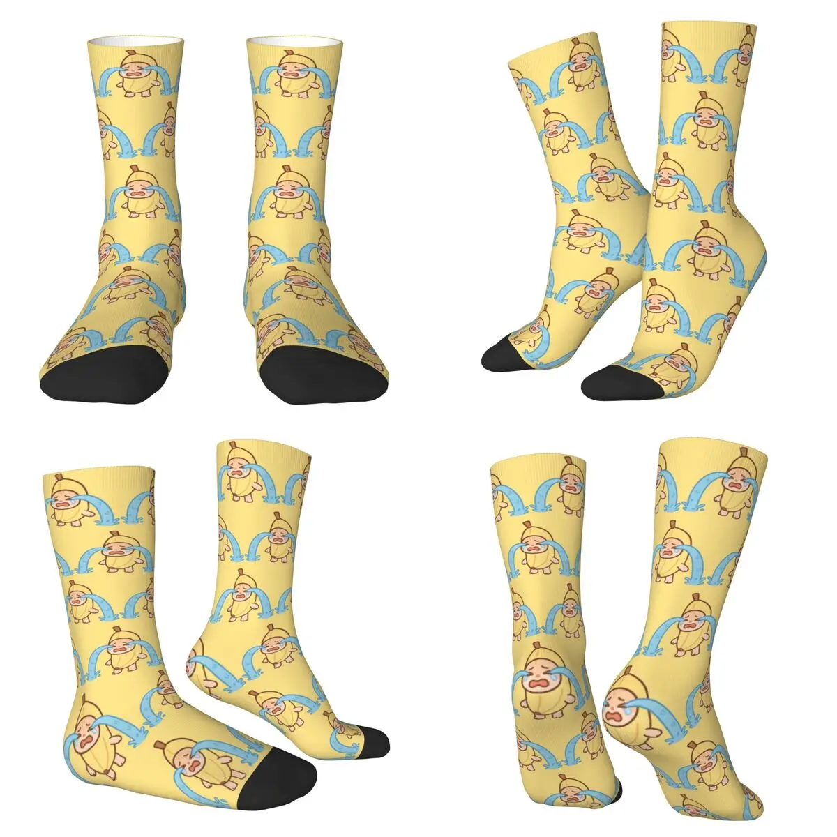 

Banana Cat Crying Meme Socks Harajuku Sweat Absorbing Stockings All Season Long Socks for Man Woman Valentine's Day Gifts