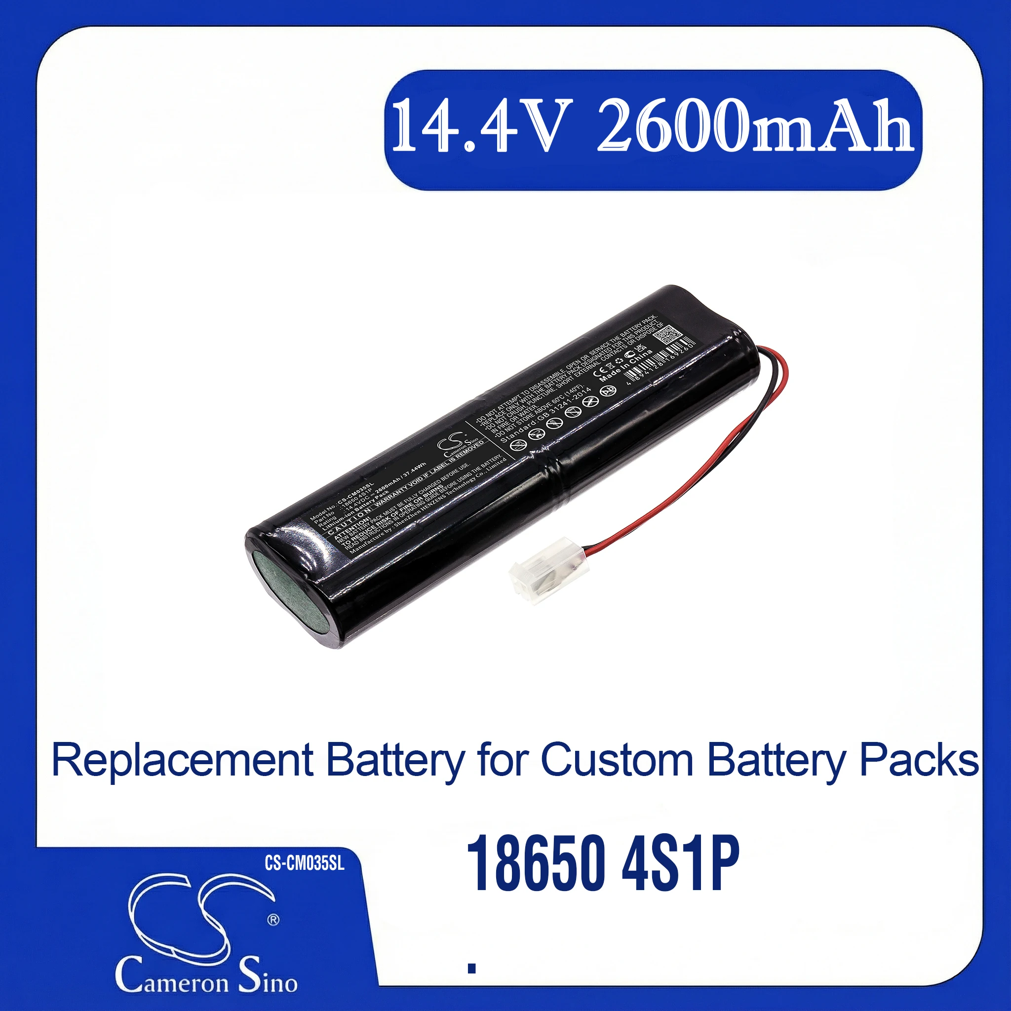 

Cameron Sino Replacement Battery for Custom Battery Packs , Fits P/N 186504S1P