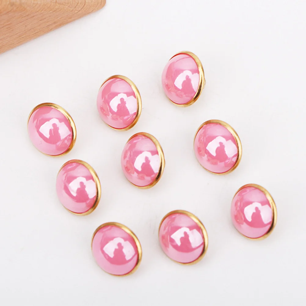 

120Pcs Pearl Buttons 10mm Small Dome Mixed Color Copper Base for Crafting Sewing Scrapbooking DIY Fashion Accessories