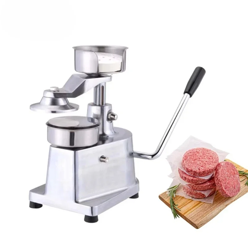 Hamburger Patty Maker Manual Burger Press Machine Lever Hand Press 15cm Stainless Steel Uniform Patty for Burger Shop