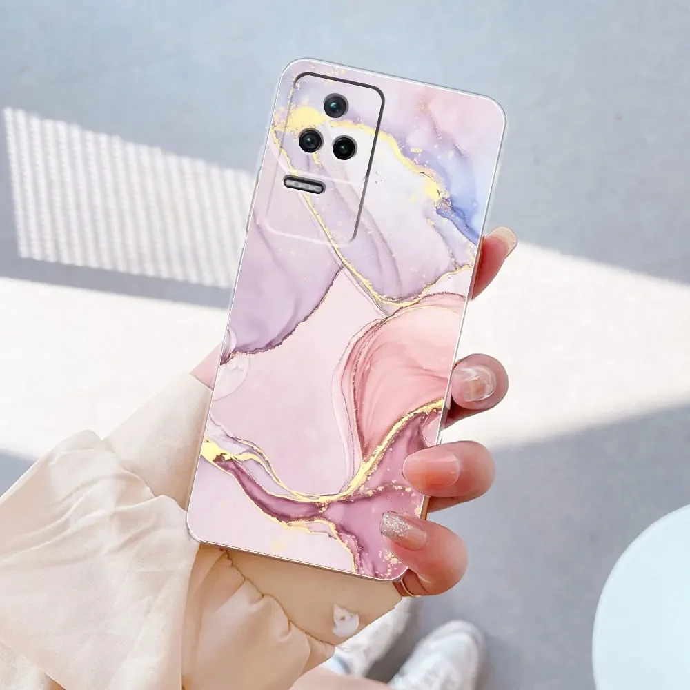 For Xiaomi Poco F4 5G Case Fashion Cover Poco F4 5G 6.67 inch Marble Soft Clear Silicone Phone Case for Poco F4 5G Fundas Bumper