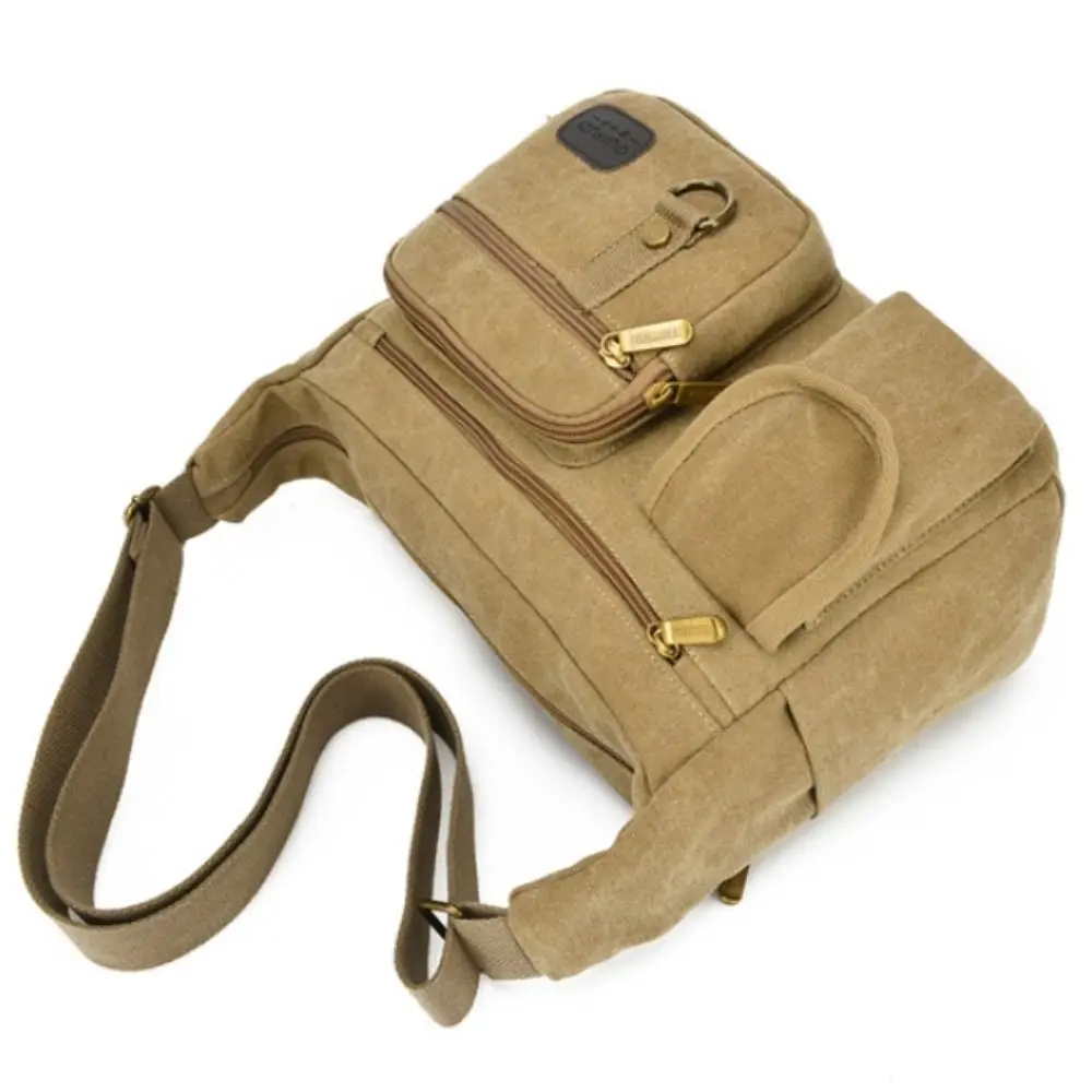 

Large Capacity Outdoor Shoulder Bag Multifunctional Canvas Climbing Storage Bag Durable Multi-layers Travel Tool Bag Cycling