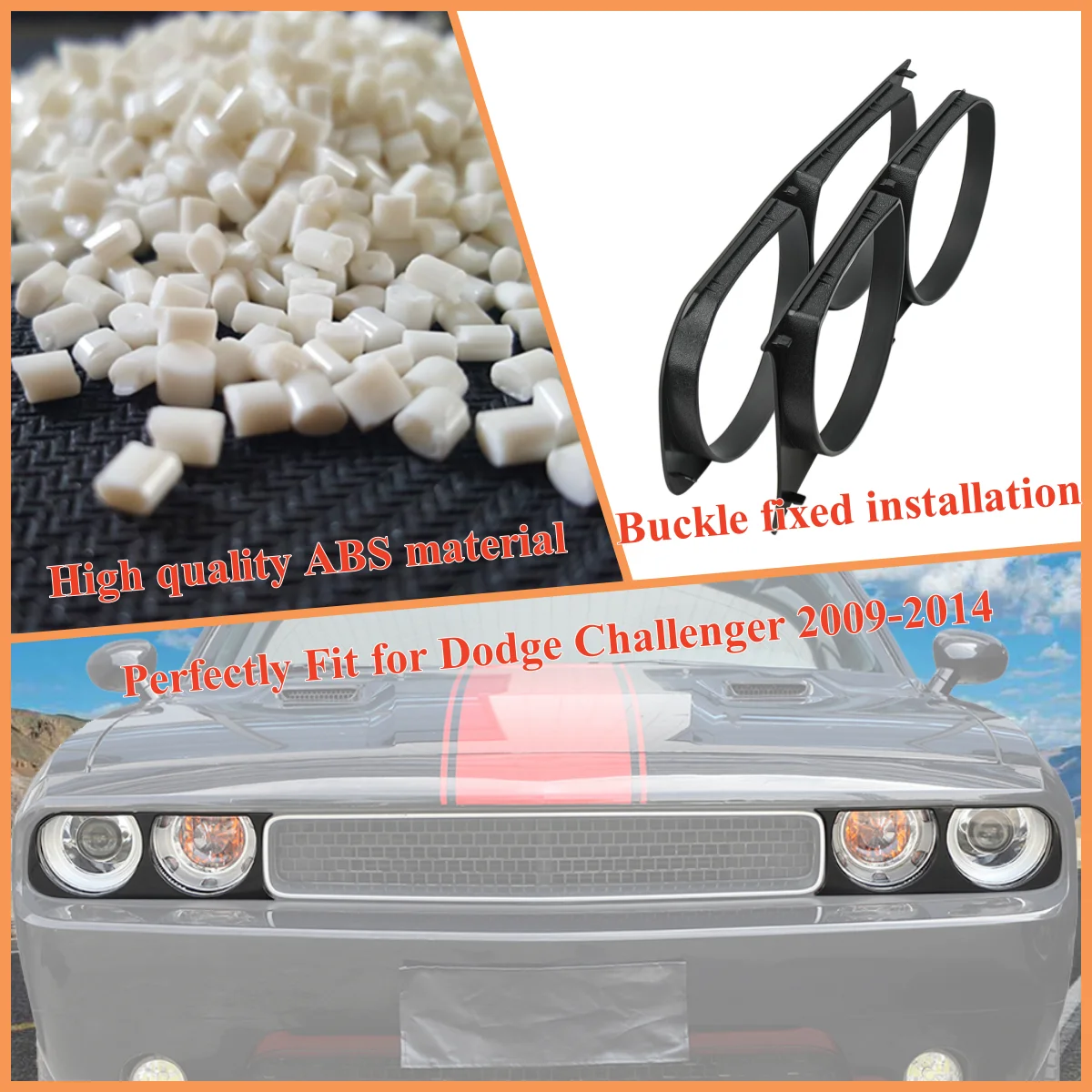 Car Front Headlight Cover for Dodge Challenger 2009 2010 2011 2012 2013 2014 Modified Headlight Protective Exterior Accessories