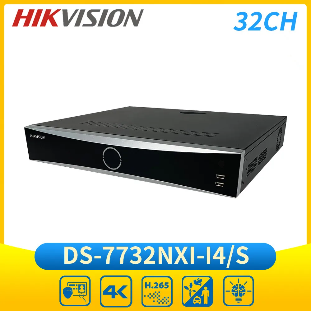 H​ikvision 4K AcuSense NVR 32ch Intelligent Analytics Facial Recognition Network Video Recorder DS-7732NXI-I4/S