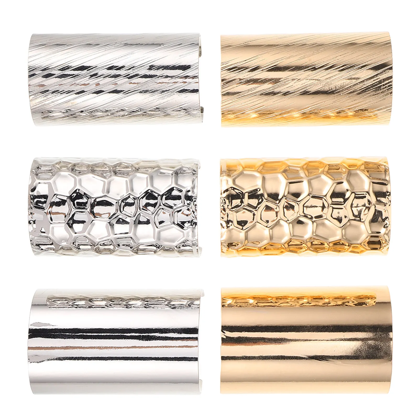 

6Pcs Ponytail Holder Metal Cuff Clips Vintage Design Hair Accessories Secure Buckles for Thick Fine Hair Birthday Holiday