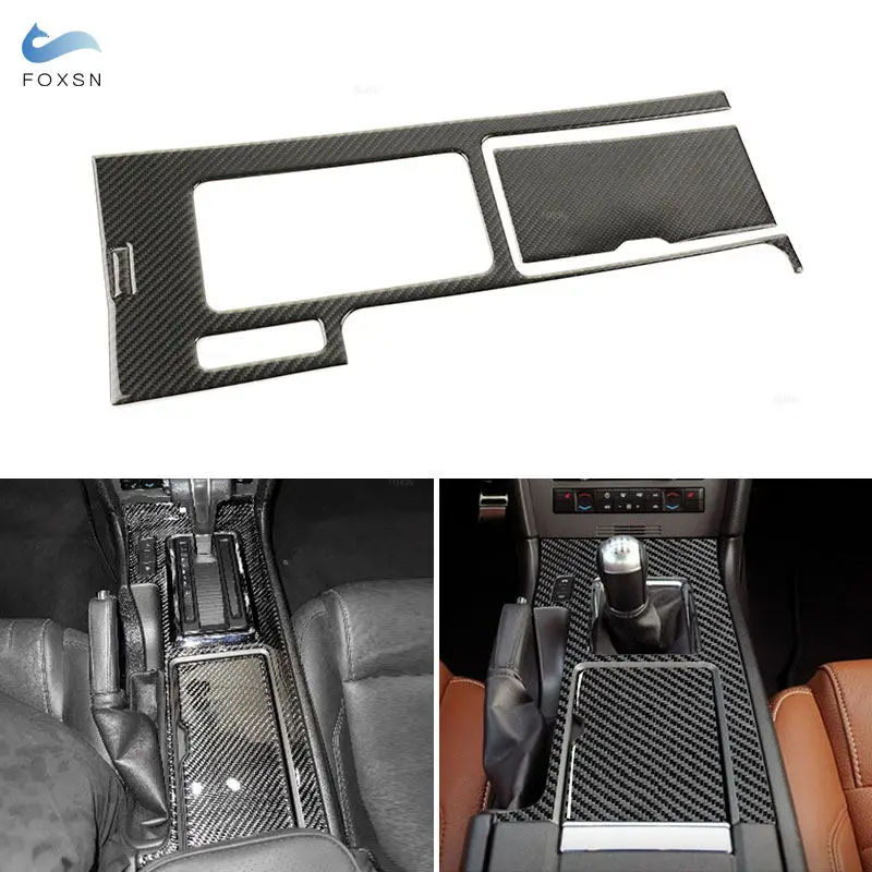 

2 шт. карбоновых аксессуаров для Ford Mustang 2009-2013: накладка на панель центральной консоли и рамка переключения передач