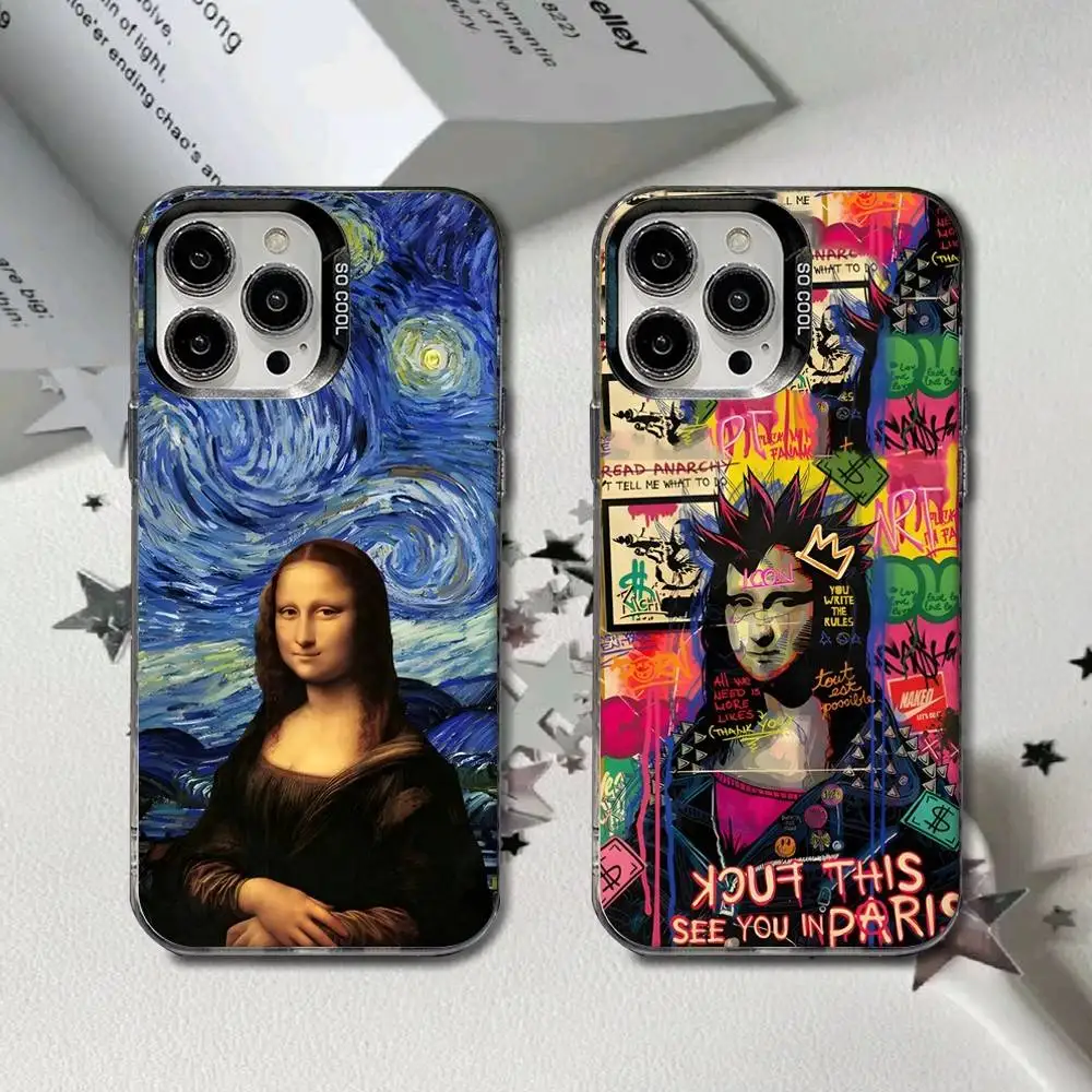 

Mona Lisa Funny 80s Phone Case For iPhone 16,15,14,13,12,11,8,7,Pro,Max,Plus,Mini,XS,SE Black Matte Hard
