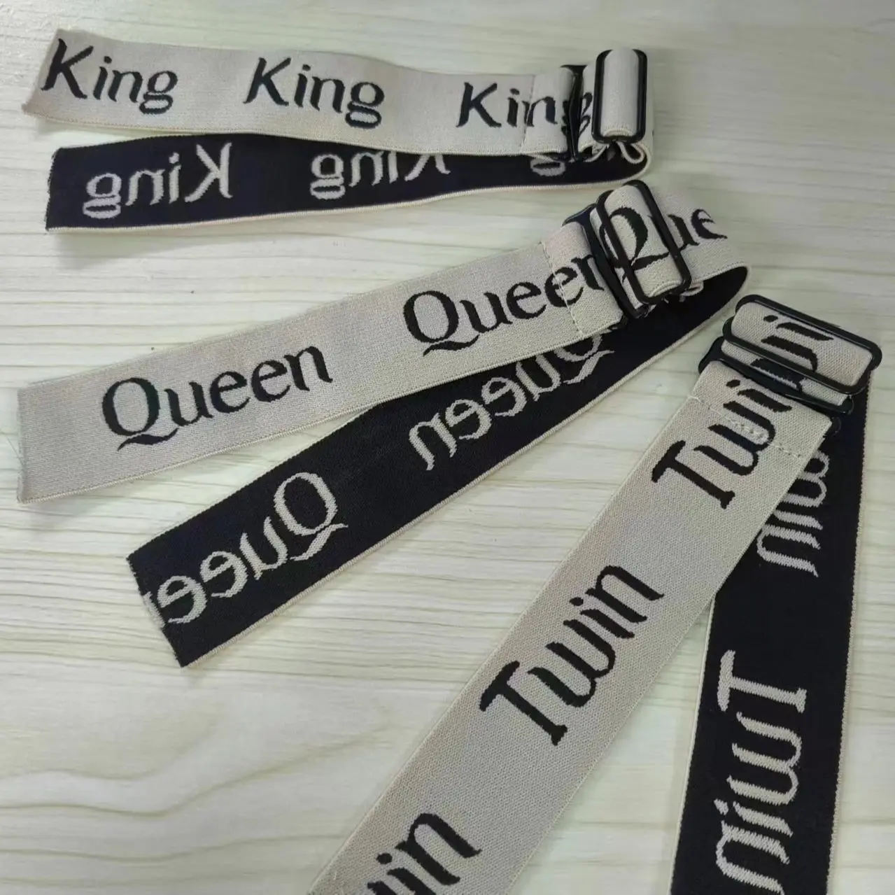 

Adjustable Elastic Band For Wigs Adjustable Straps For Wigs High-Elastic Sewing Elastic Ribbon,"Queen""Twin""King" Letter Styles