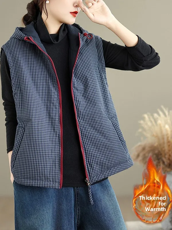 Koreaans Japans high-end svel katoenen vest dames plus maat los faion ontwerp juchtig dubbelzijdig draagvest