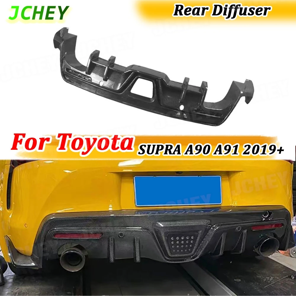 

JCHEY Carbon Fiber Car Rear Bumper Lip Diffures With LED for Toyota Supra A90 A91 2019-2024 FRP Rear Lip Spoiler Body Kits
