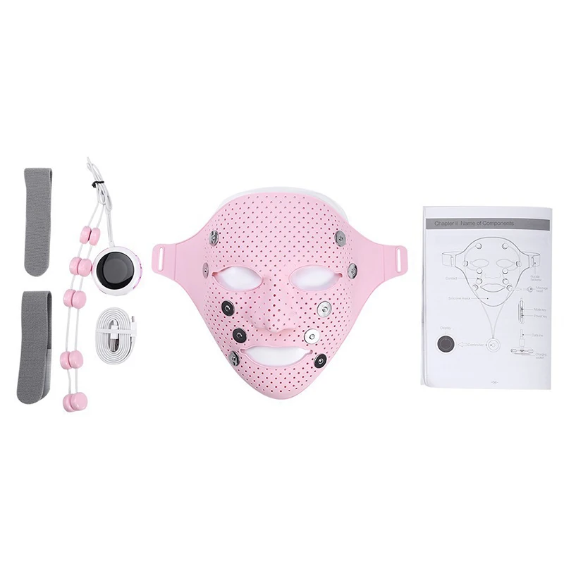 3D Face Mask Lift Massager Electric EMS Vibration Tightening Device Skin Rejuvenation Anti-Wrinkle Acne Removal Magnet Beauty