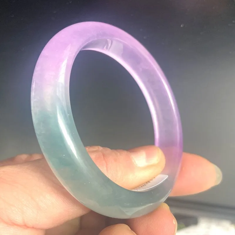 Certified Grade A lavender blue jade 54-64mm Natural Jade Bangle Bracelet