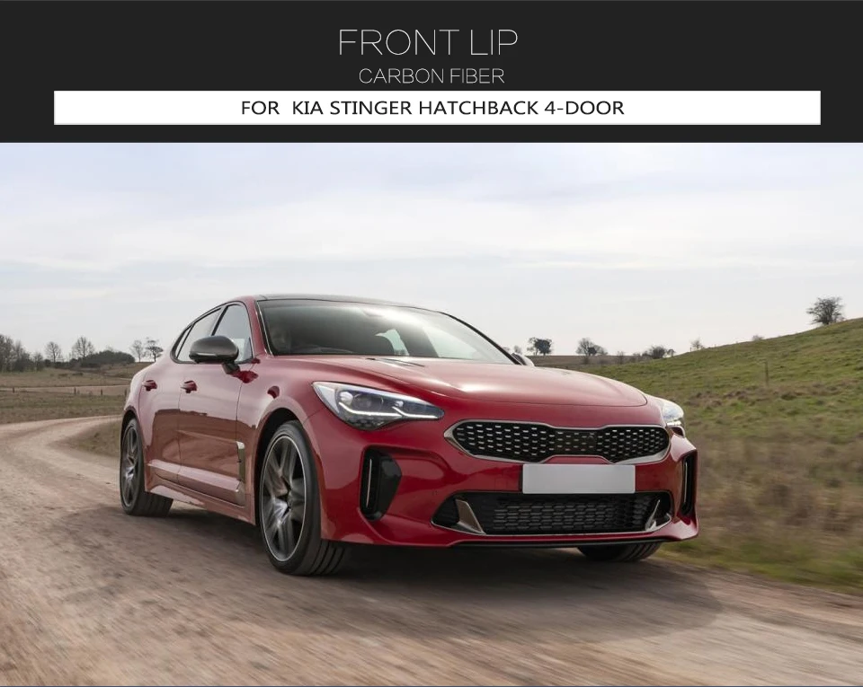 Carbon Fiber Front Bumper Lip Splitter for KIA Stinger 2018-2022 view 5