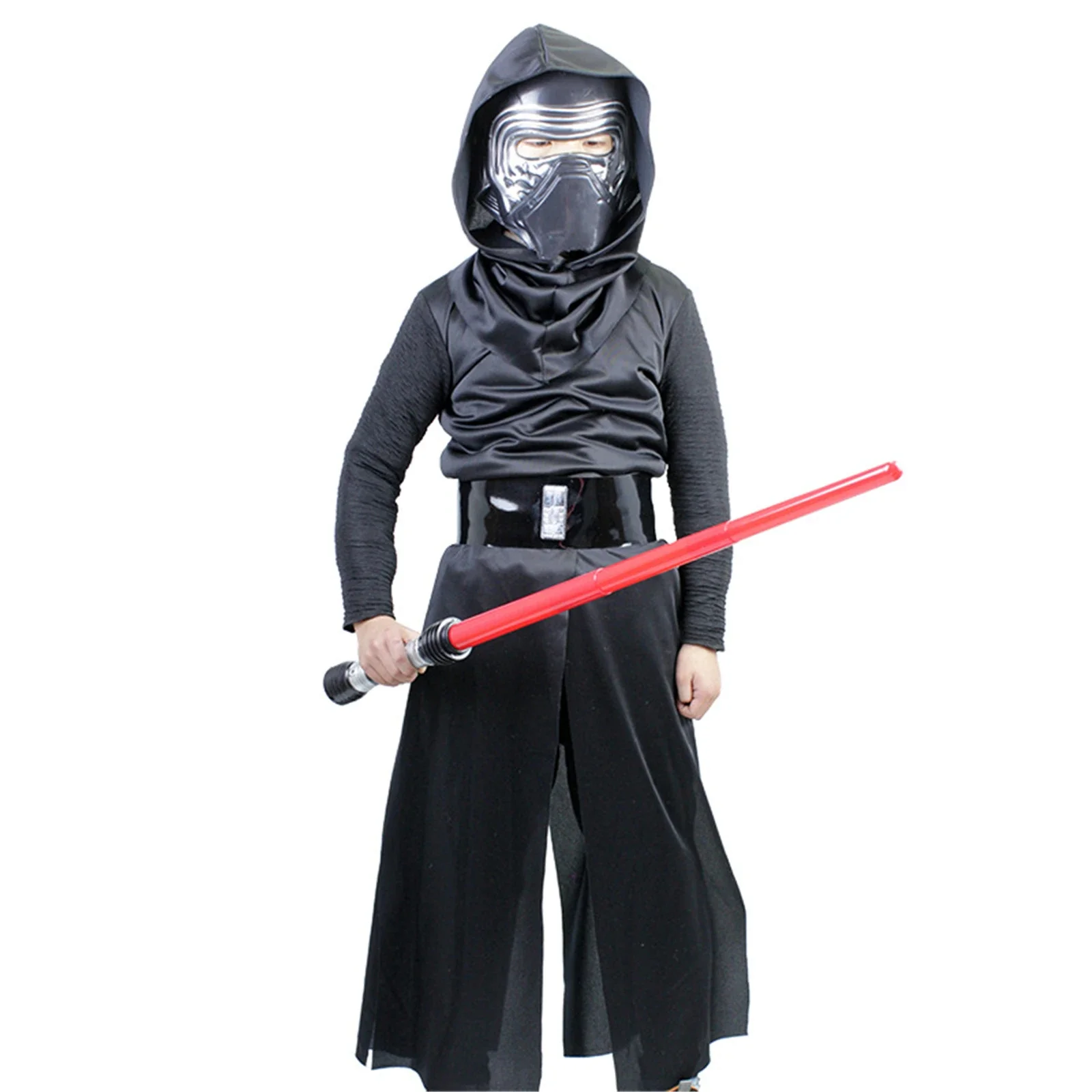 Disfraz de Jed Knight Kylo Ren, bata, mono con máscara, cinturón, traje elegante, disfraces de Carnaval de Halloween, conjunto de 4 Uds.
