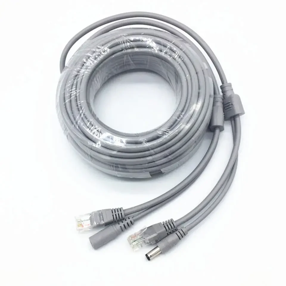 5M/10M/20M Cat5E Network Ethernet LAN RJ45 With Power Extention Cable for CCTV System IP Camera