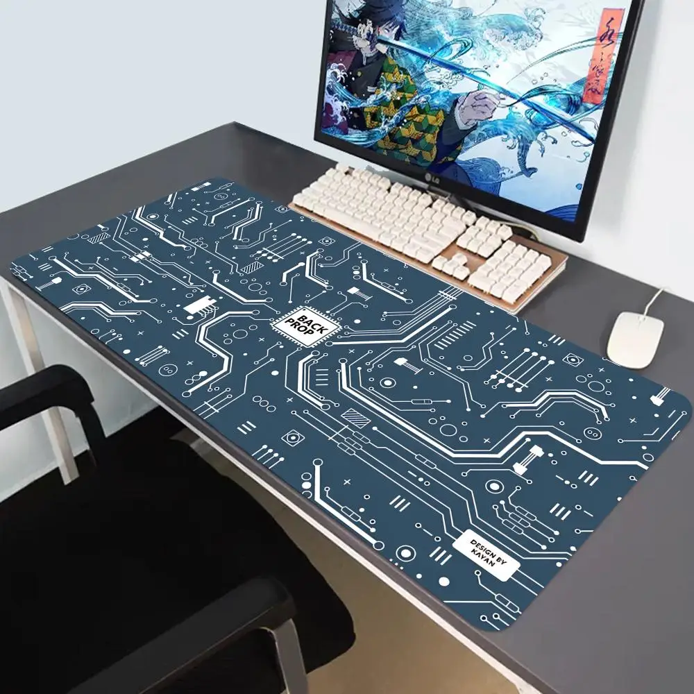 

HYBXAXC Circuit Mouse Pad Large PC Computer Office Game Table Mat PU Leather Anti-slip Gaming Keyboard Mousepad Long Desktop Pad