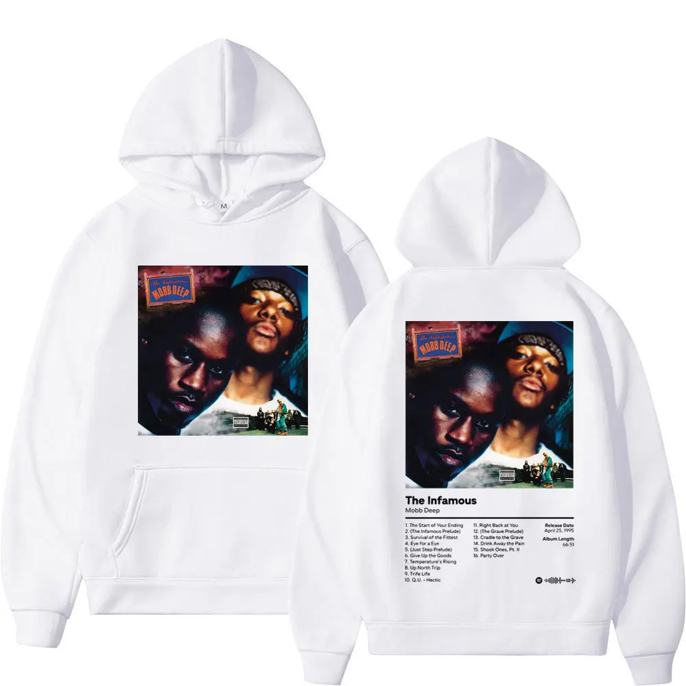 Rapper Mobb Deep Album The Infamous Poster Print Hoodie Fashion Hip Hop Vintage Sweatshirts High Quality Fleece Pullovers Unisex