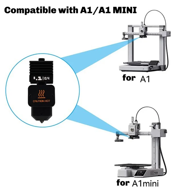 

TA-Для Bambu Lab H2D Hotend Для Bambu Lab A1 Series Hotend Сопло из закаленной стали для серии A1 Аксессуары для 3D-принтеров 0,4 мм