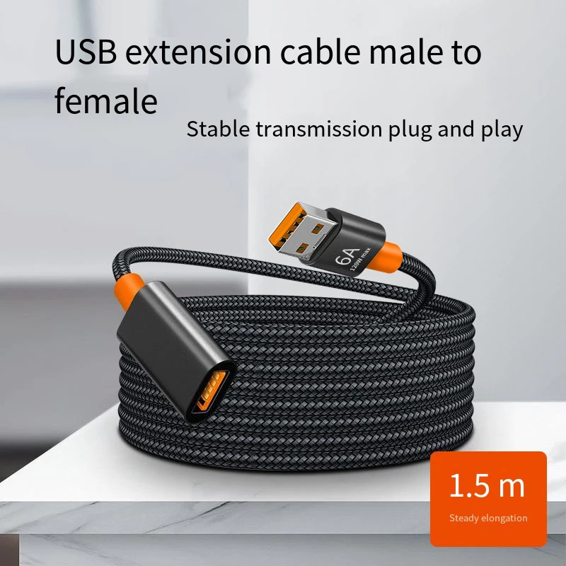 

High-Speed 6A USB 3.0 Extension Cable 1.5m 6A USB 3.0 Extension Cable Female To Male Extender Cord For Computer USB Flash Drive