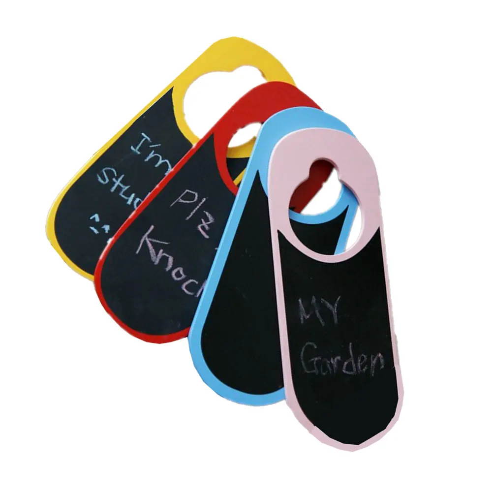 

4Pcs Wooden Mini Chalkboard Small Blackboard Sign Hanging Decoration DIY Memo Board for Home Kitchen School Classroom Church Bar