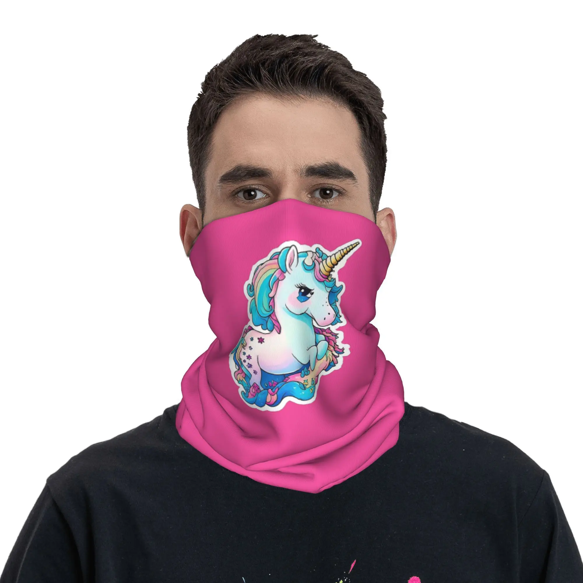 

Милая красочная бандана с единорогом 5, маска с принтом, шарф, теплый велосипедный шарф для верховой езды для мужчин, женщин, взрослых, ветрозащитный
