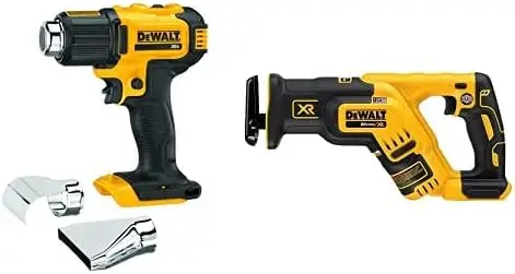 DEWALT 20V MAX Heat Gun (DCE530B) and 20V MAX* XR Reciprocating Saw (DCS367B)