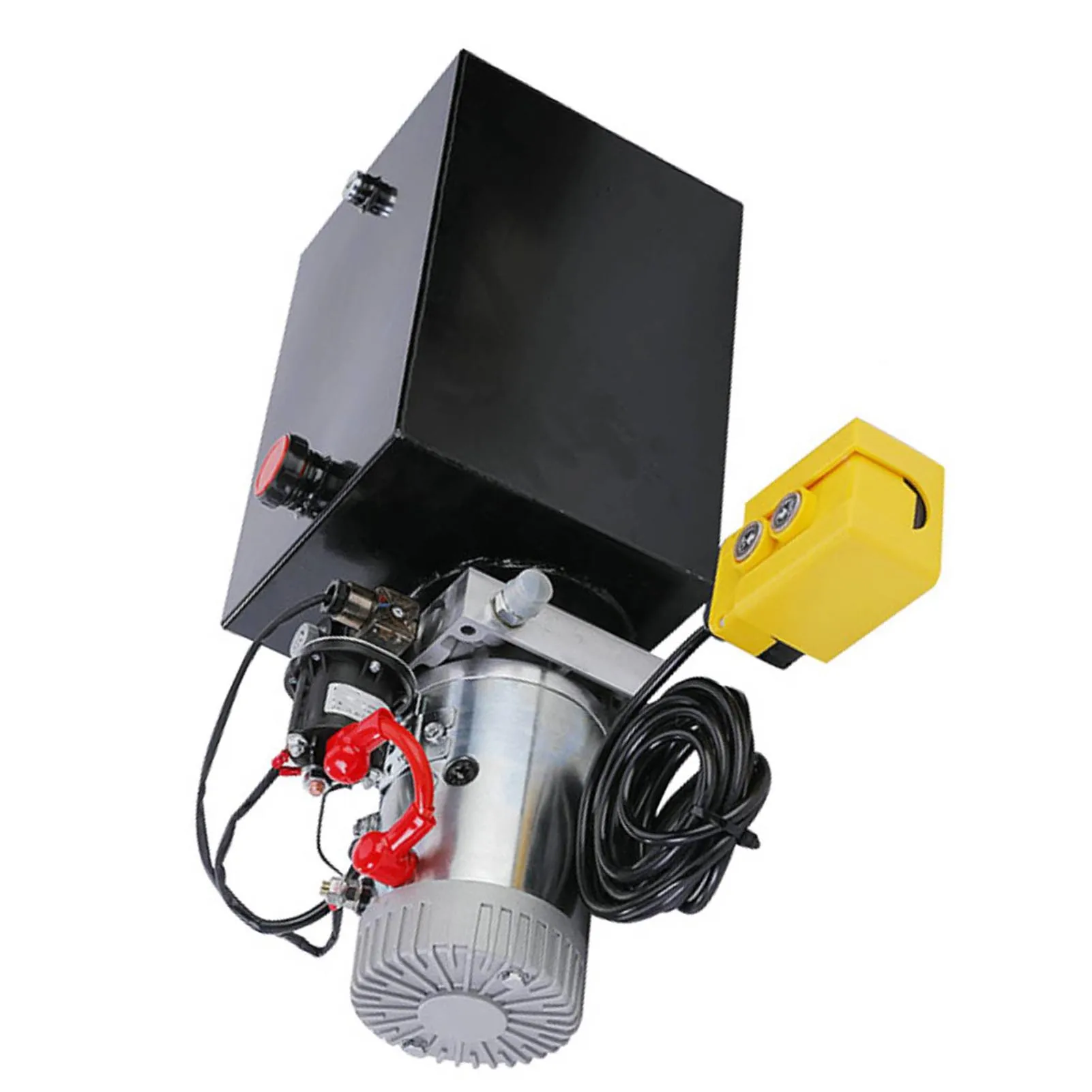12V DC Hydraulic Power Unit DC Motor Single Acting Hydraulic Pump for Dump Trailer Lifting 12L 12.68 Quart Capacity