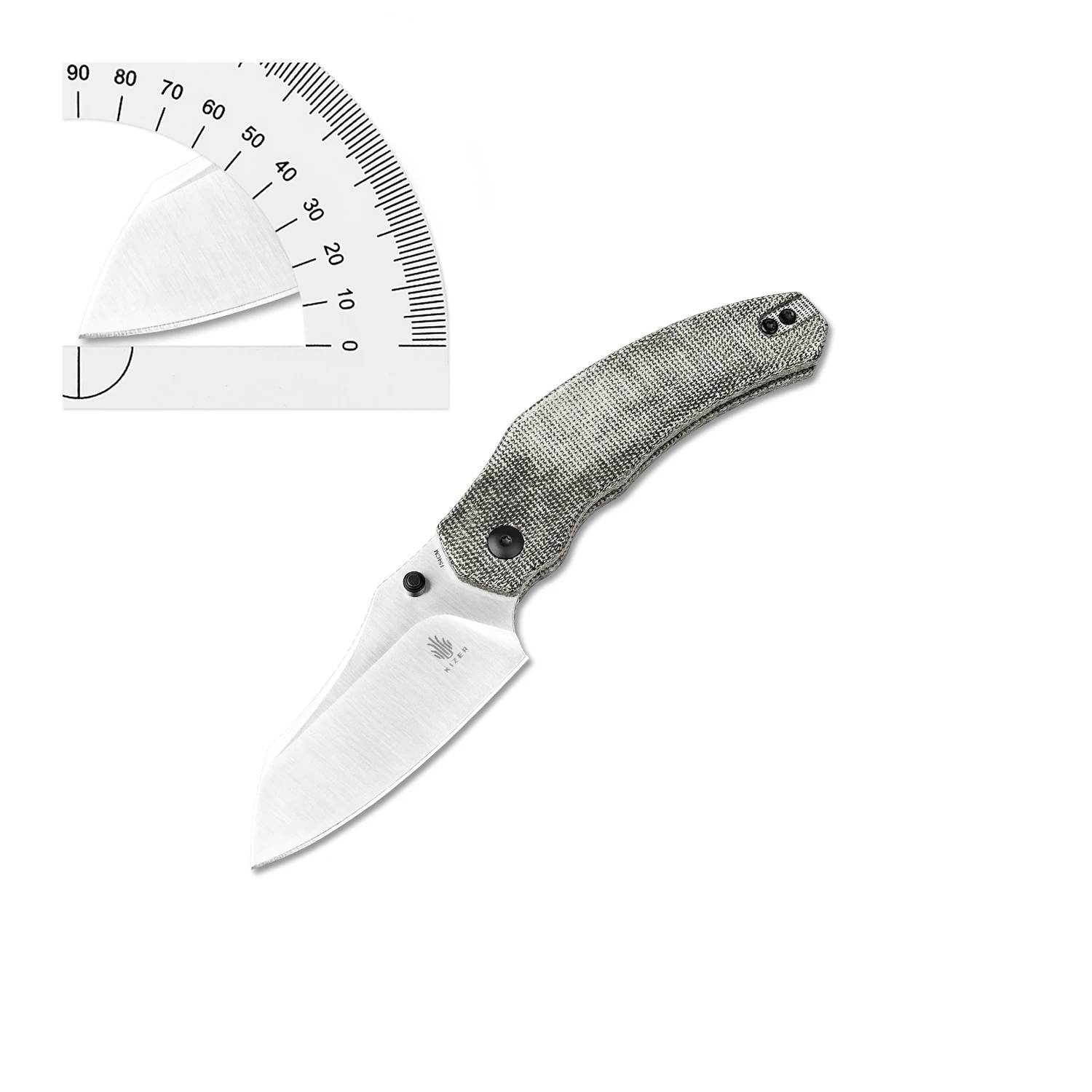 Imagem -02 - Kizer-canivete de Aço com Alça Durável Micarta Bulldog Sobrevivência Caça Ferramentas Edc V3672c2 154cm