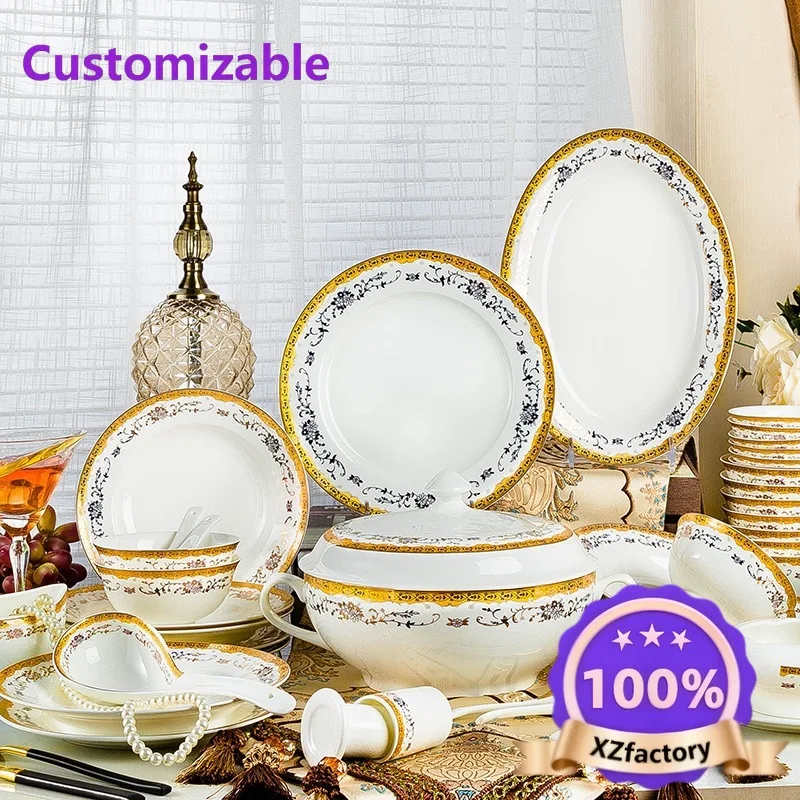 Factory Direct 2026 Top Porcelana blanca, juego de vajilla, vajilla para el hogar, porcelana de hueso, hotel, antiescaldado, caj