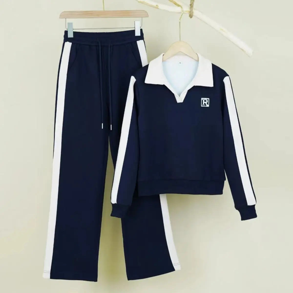 2024 autumn and winter new fashionable temperament slimming loose casual age reducing sportswear two-piece set