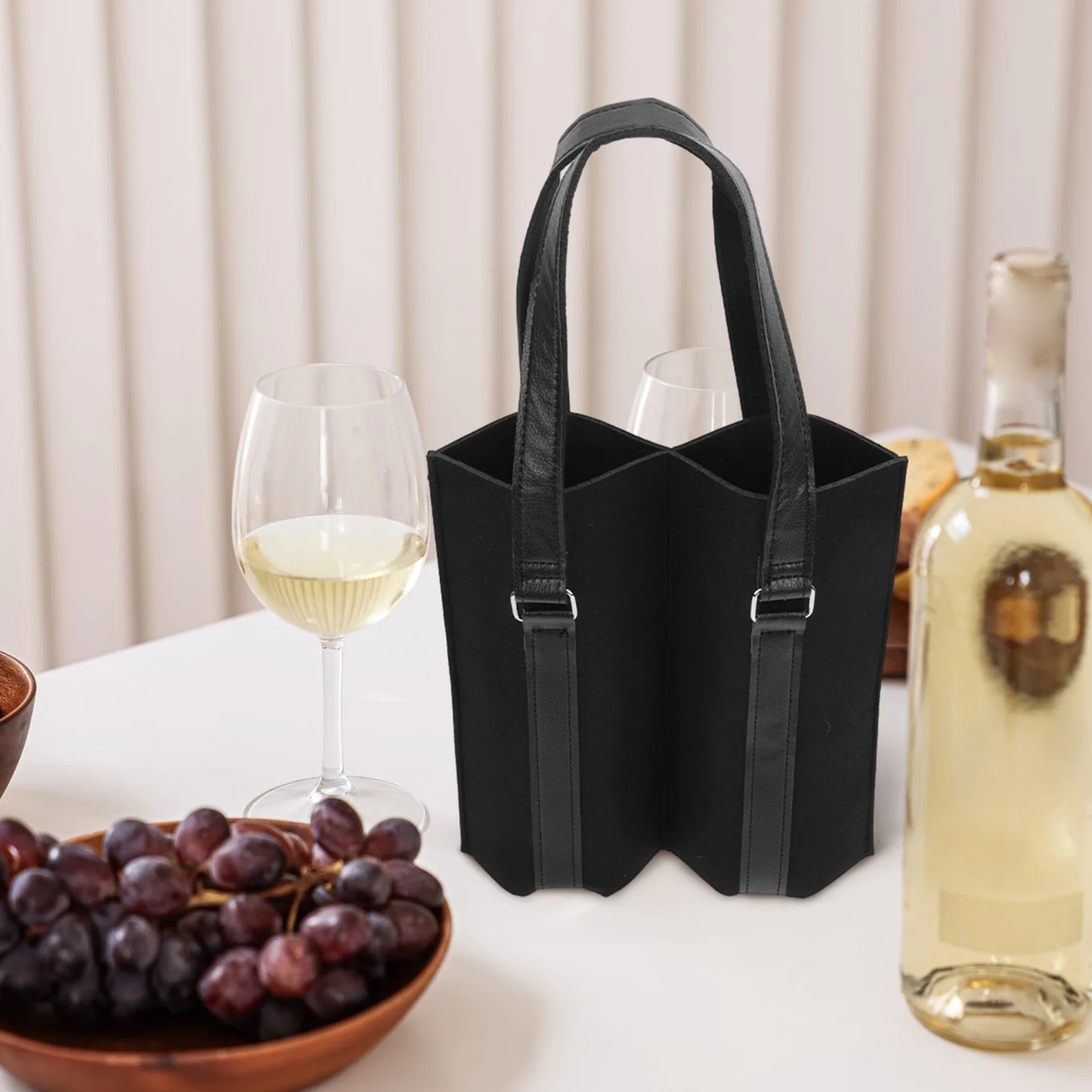 

Red Wine Bag with Carry Handle Sturdy Wine Bottle Storage Pouch Portable Beer Carrier for Home Kitchen Bar Travel Convenient
