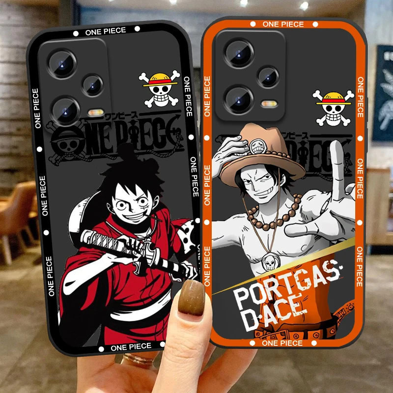 One Piece Nami Usopp Cute For Xiaomi Redmi Note 13 12R 12 12S Turbo 11 11T 11S 10 10S Pro Plus 5G Black Soft Phone Case