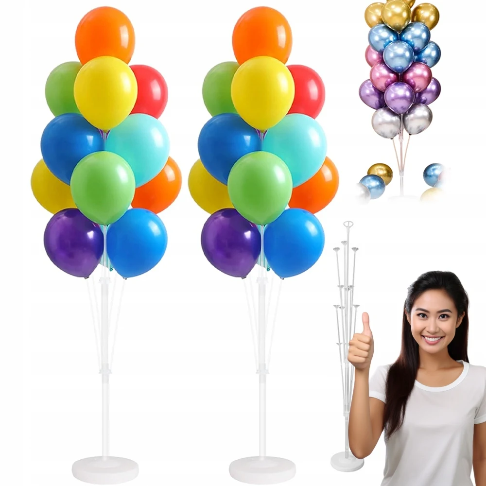Support à ballons pour célébrations, capacité de 19 ballons, 160 cm de hauteur, facile à assembler, présentoir décoratif pour mariages et anniversaires, ballons vendus séparément, fournitures pour événements et fêtes, accessoires pour photomaton de fête