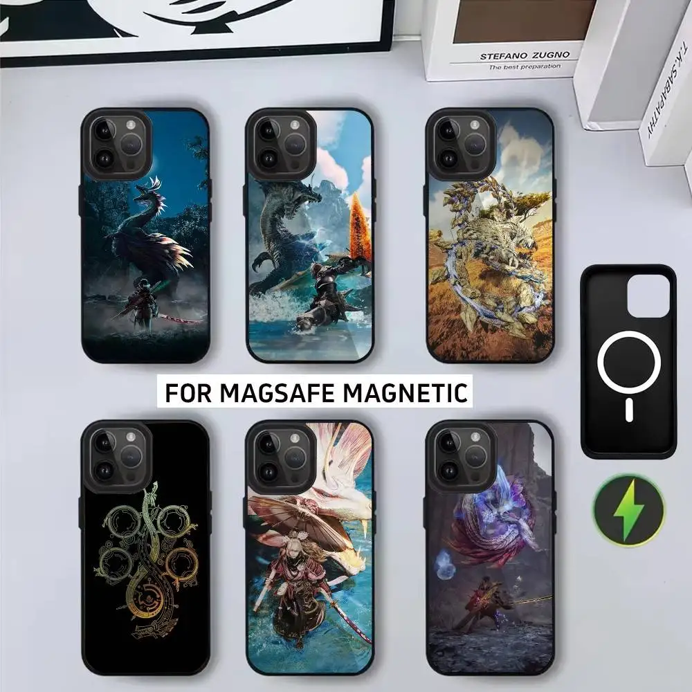 

Game M-Monster H-Hunter W-Wilds Phone Case For iPhone17,16,15,14,13,12,11 Plus,Pro Magnetic For Magsafe Wireless Charging