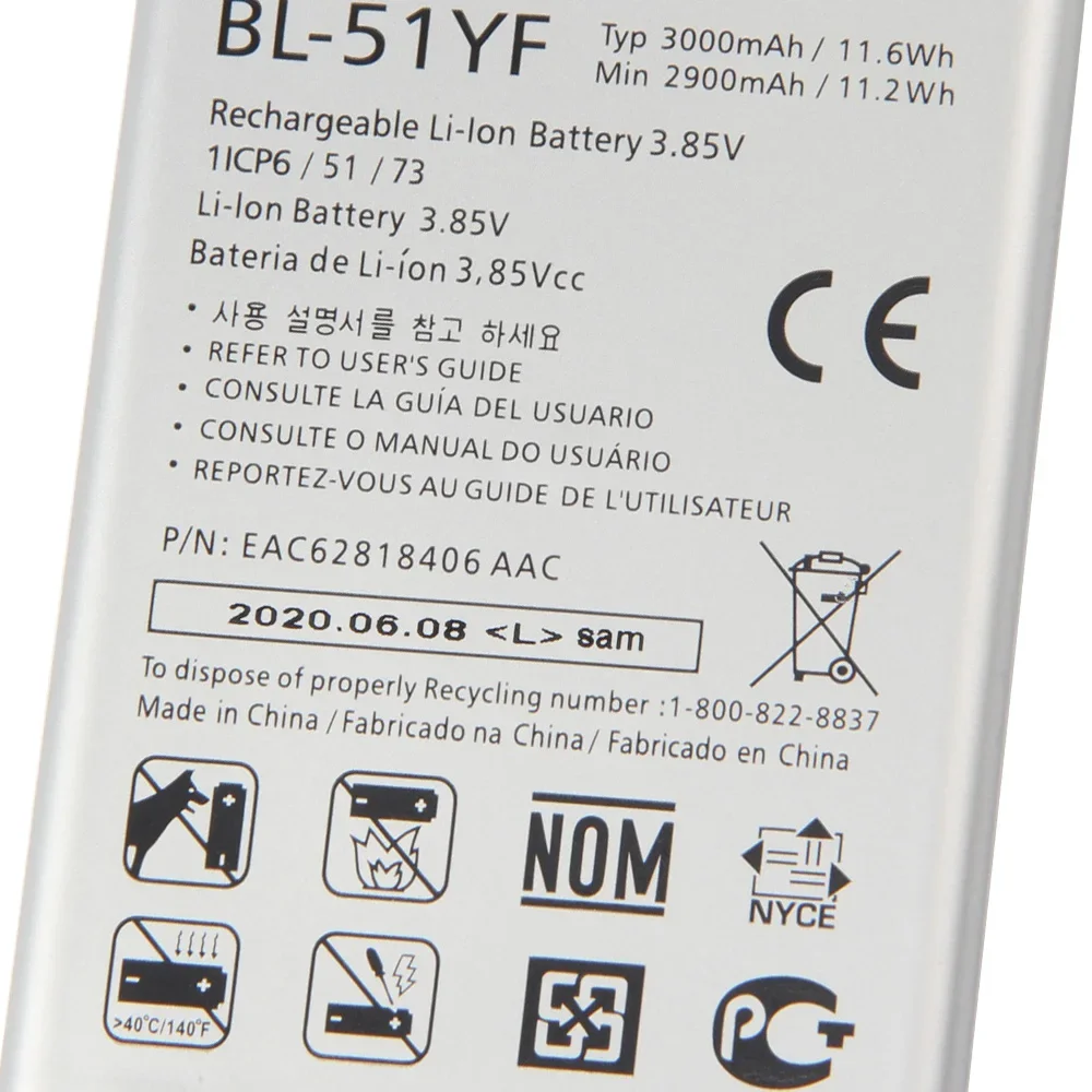 Nueva batería para LG G4 H818 H810 VS999 F500 F500S F500K F500L BL-51YF baterías recargables