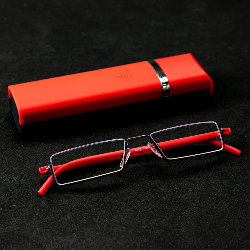 Halbrahmen-Lesebrille mit Etui, blaues Licht blockierende Presbyopie-Brille mit Dioptrien +1,25 + 1,75 + 2,25 + 2,75 – Detail 8