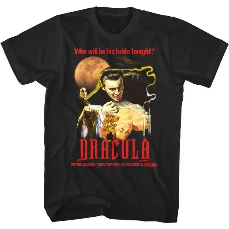 Dracula Men'S T Shirt Vintage Peter Cushing Lee Poster Vampire Film Black