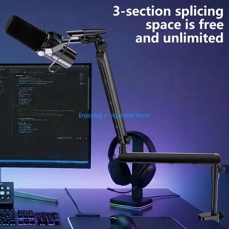 Flexibler Mikrofonarm-Ständer aus Aluminium, universell 5/8 3/8 Zoll Gewinde für Podcaster, Gamer, Inhaltsersteller Y4QF – Detail 9