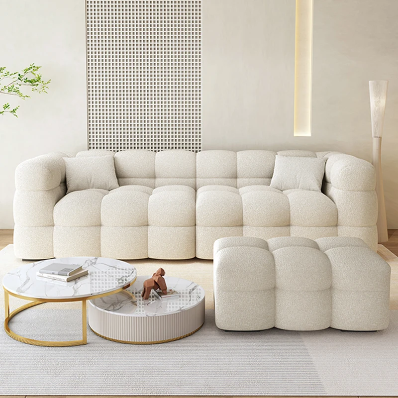 

European Living Room Sofas Minimalist White Sets Wooden Floor Sofa Luxury Nordic Houses Fabric Divani Soggiorno Household Goods