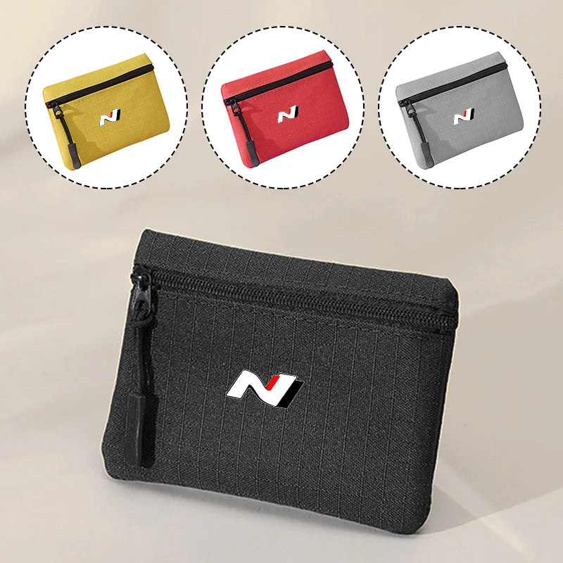 Car Interior Canvas Mini Pouch Coin Storage Bag For Hyundai N I30 I20 IX35 I40 Tucson Getz Veloster Kona Elantra Sonata Azera Co