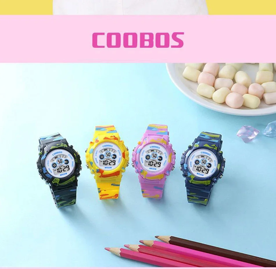 Sport Digital Watch for Kids Waterproof Luminous Children\'s Electronic LED Watch Fashion Multi-function Week Display Kids Watch