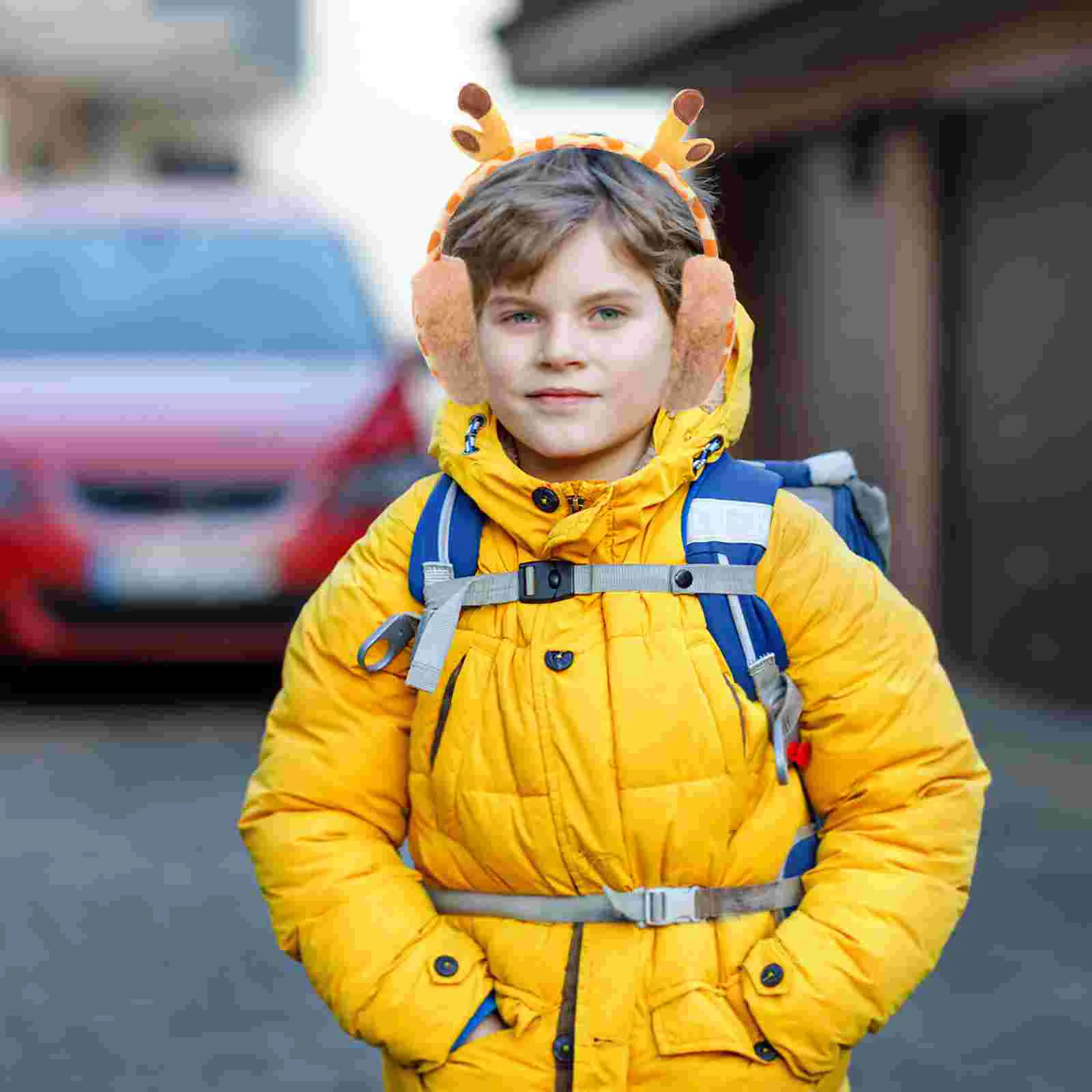 Funda de diadema de protección de invierno de felpa para niños para invierno niña esponjosa