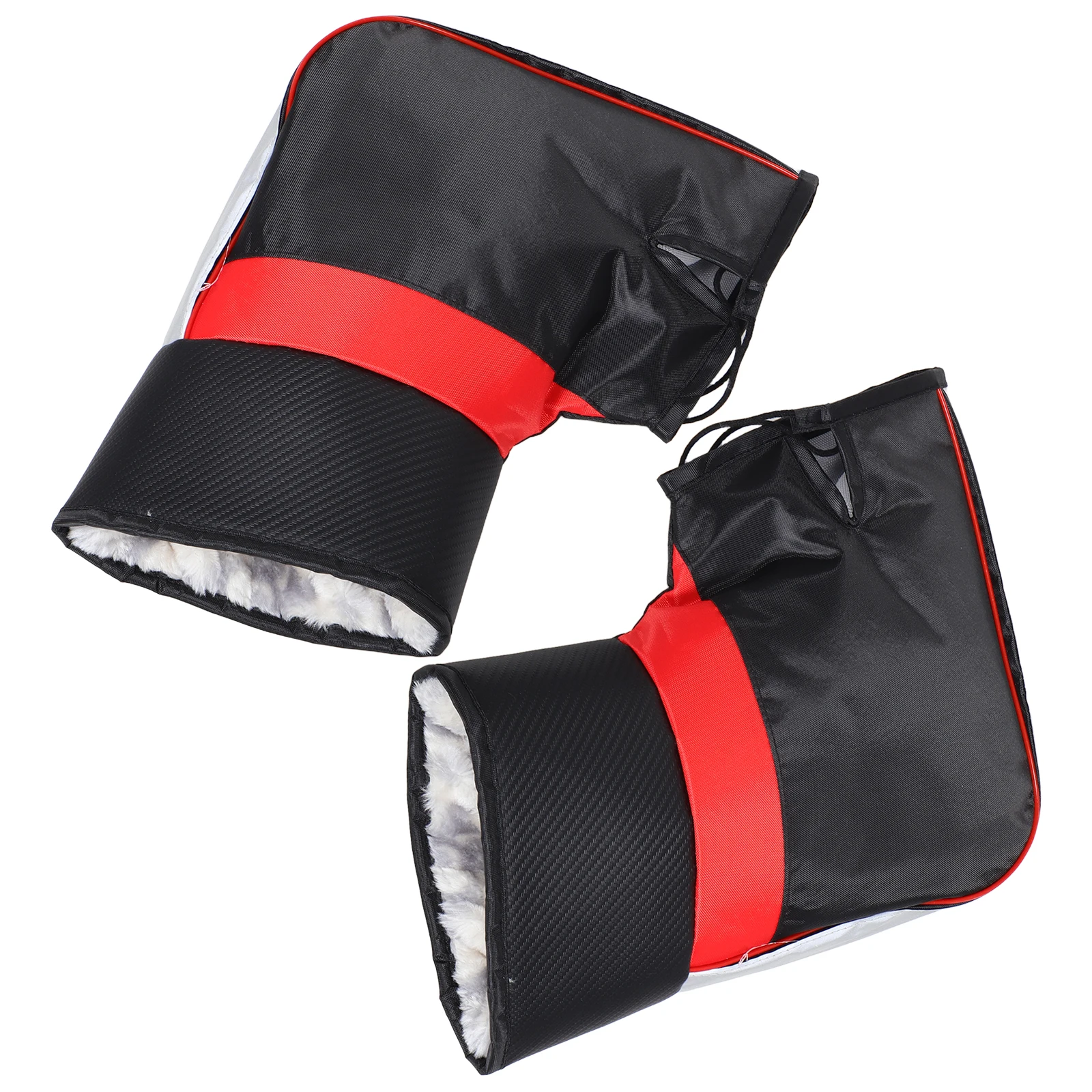 1 ペア電動自転車ハンドルバーカバー肥厚防風暖かい冬用手袋スクーター手の保護反射ストリップ