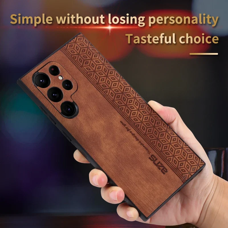 Ultra Luxury Leather For Samsung Galaxy S24 23 22 21 20 FE Plus Ultra Luxury Leather Business Elite Shock proof Cell Phone Case