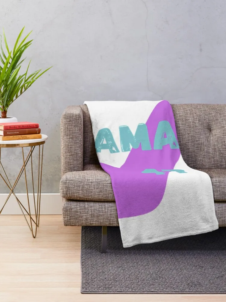 Kamala 47 Checkmark Design, Election Support Art, Kamala Harris Fan Merchandise, Purple and Blue Gra Throw Blanket